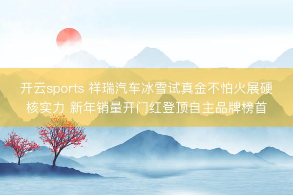 开云sports 祥瑞汽车冰雪试真金不怕火展硬核实力 新年销量开门红登顶自主品牌榜首