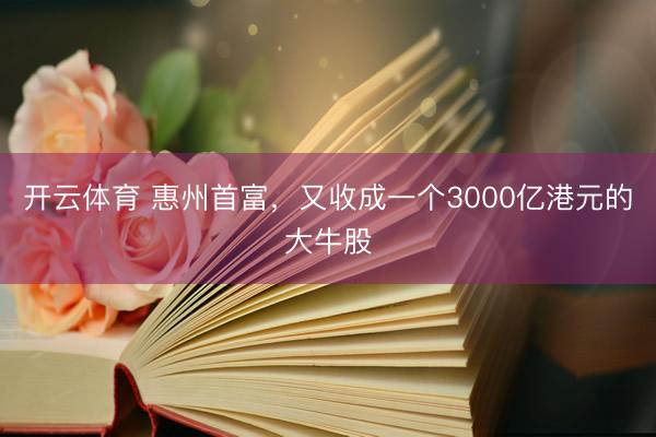 开云体育 惠州首富，又收成一个3000亿港元的大牛股