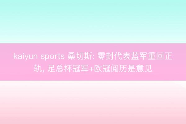 kaiyun sports 桑切斯: 零封代表蓝军重回正轨, 足总杯冠军+欧冠阅历是意见
