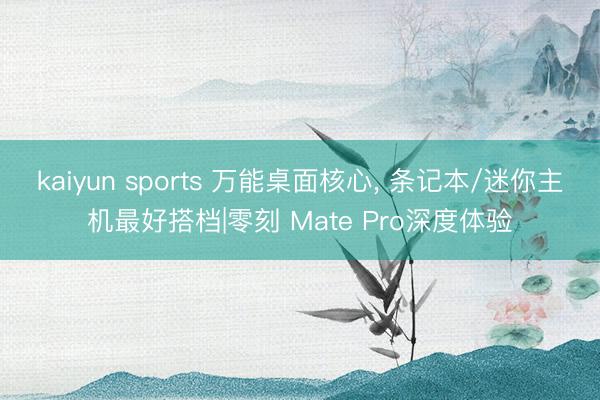 kaiyun sports 万能桌面核心, 条记本/迷你主机最好搭档|零刻 Mate Pro深度体验